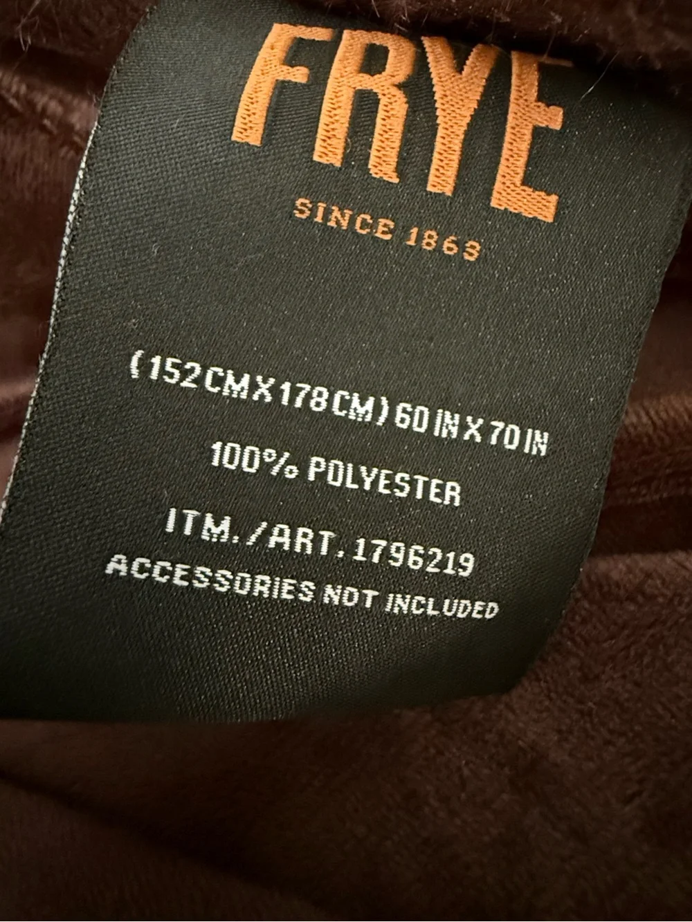Frye Luxe Faux Fur Throw Blanket chocolate brown 60x70